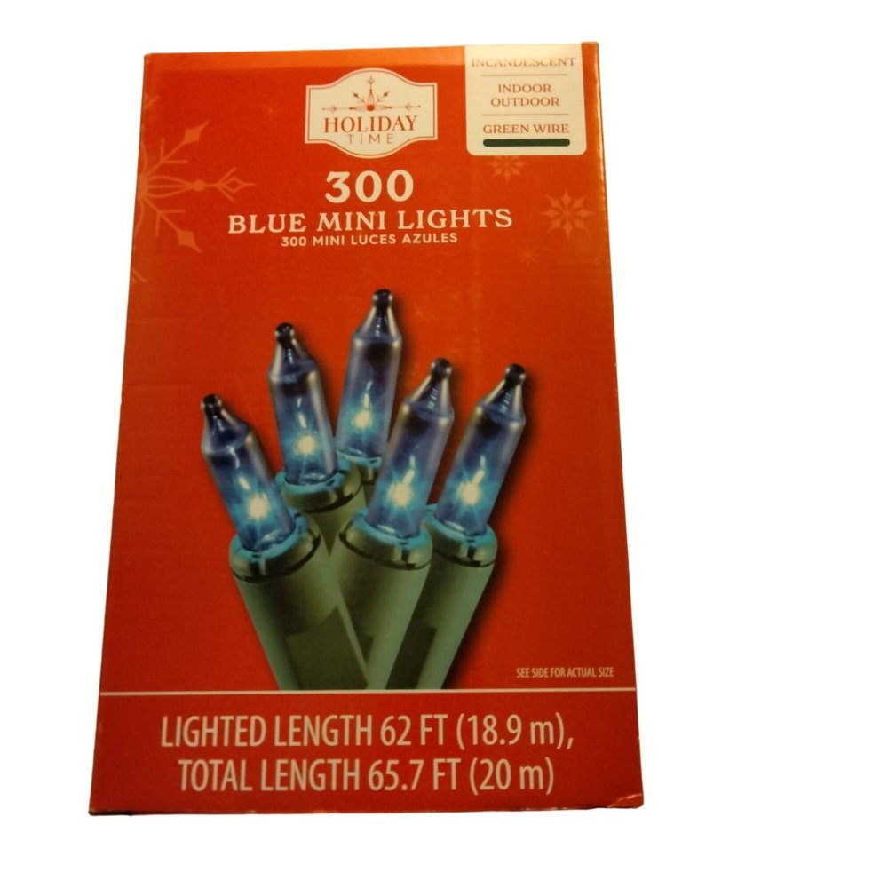 Holiday Time Blue Lights indoor Outdoor 300 ct Wedding Patio Deck Christmas